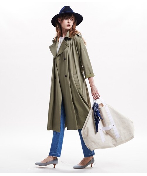 LE JUN（ルジュン）の「テンセル混ツイルトレンチコート（ジャケット/アウター・レディース・カーキ・F）」の4枚目の写真