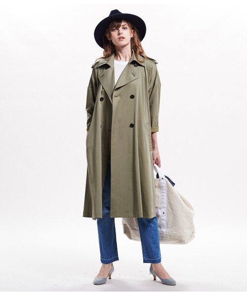 LE JUN（ルジュン）の「テンセル混ツイルトレンチコート（ジャケット/アウター・レディース・カーキ・F）」の3枚目の写真
