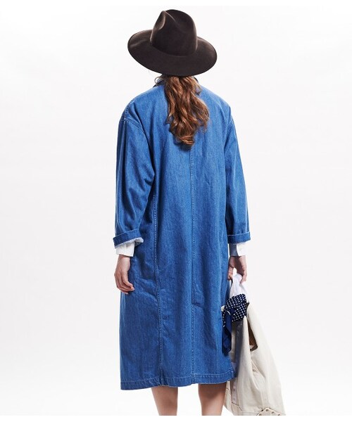 LE JUN（ルジュン）の「デニムチェスターコート（ジャケット/アウター・レディース・ネイビー/ブルー系・F）」の6枚目の写真