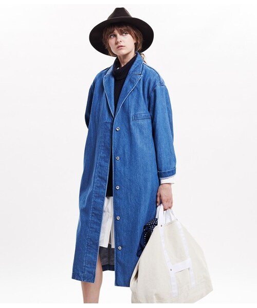 LE JUN（ルジュン）の「デニムチェスターコート（ジャケット/アウター・レディース・ネイビー/ブルー系・F）」の4枚目の写真