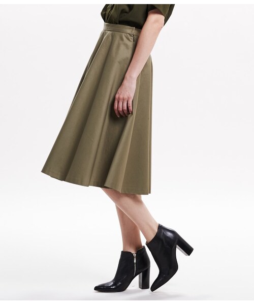 LE JUN（ルジュン）の「ツイルフレアースカート（スカート・レディース・カーキ・S/M）」の3枚目の写真