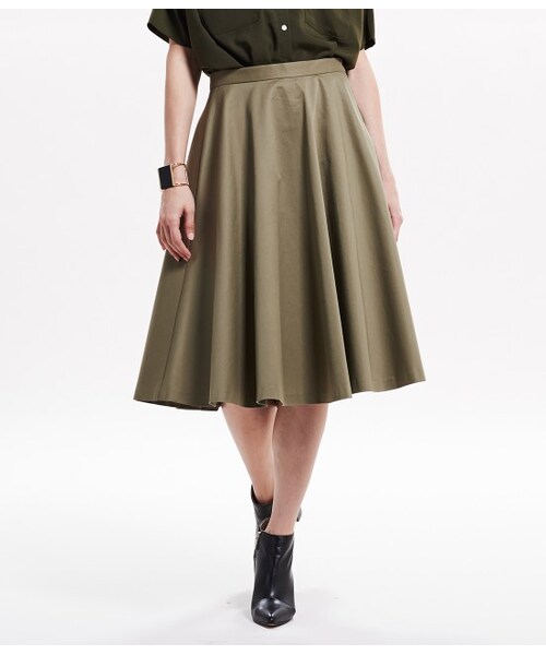 LE JUN（ルジュン）の「ツイルフレアースカート（スカート・レディース・カーキ・S/M）」の5枚目の写真