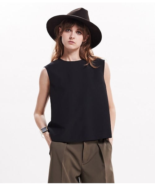 LE JUN（ルジュン）の「ダブルクロスノースリーブブラウス（トップス・レディース・ブラック/カーキ・F）」の14枚目の写真