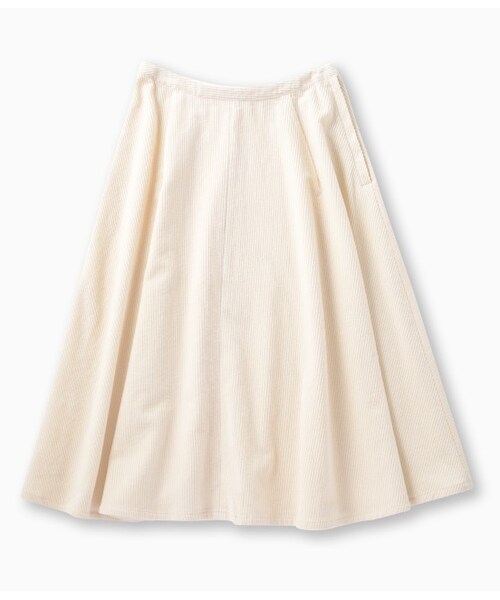 LE JUN（ルジュン）の「コーデュロイフレアースカート（スカート・レディース・オフホワイト/ベージュ・S/M）」の2枚目の写真