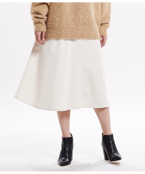LE JUN（ルジュン）の「コーデュロイフレアースカート（スカート・レディース・オフホワイト/ベージュ・S/M）」の12枚目の写真