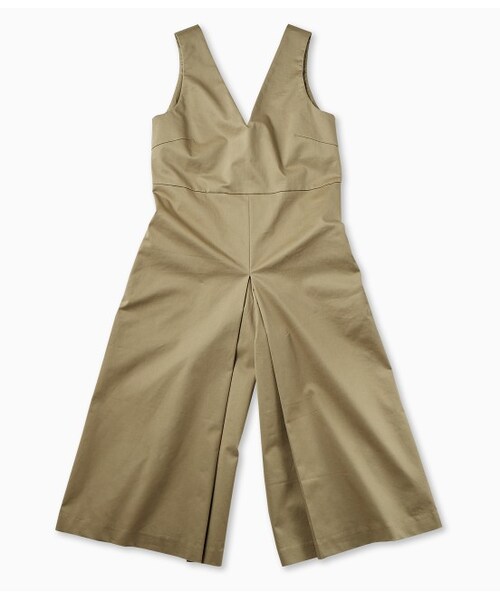 LE JUN（ルジュン）の「ツイルVネックサロペット（ワンピース/ドレス・レディース・ブラック/カーキ・F）」の3枚目の写真