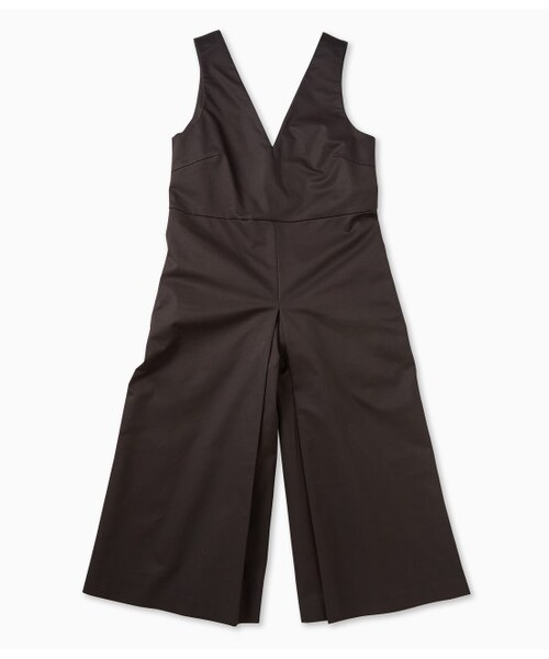 LE JUN（ルジュン）の「ツイルVネックサロペット（ワンピース/ドレス・レディース・ブラック/カーキ・F）」の2枚目の写真