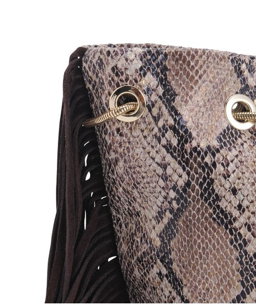ADAM ET ROPE'（アダムエロペ）の「パイソンチェーンショルダーバッグ（バッグ・レディース・ブラック/ダークブラウン・M）」の6枚目の写真