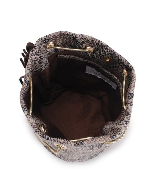 ADAM ET ROPE'（アダムエロペ）の「パイソンチェーンショルダーバッグ（バッグ・レディース・ブラック/ダークブラウン・M）」の9枚目の写真