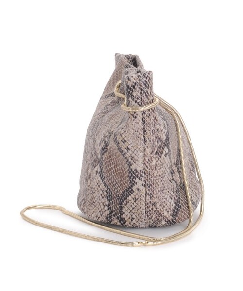 ADAM ET ROPE'（アダムエロペ）の「パイソンチェーンショルダーバッグ（バッグ・レディース・ブラック/ダークブラウン・M）」の4枚目の写真