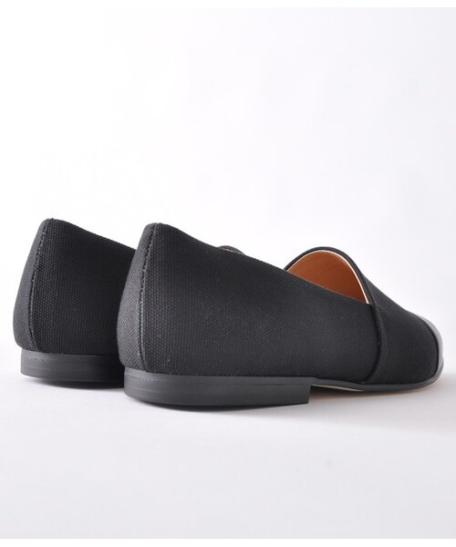 ADAM ET ROPE'（アダムエロペ）の「キャンバス×スムースレザー ストレートチップスリッポン（シューズ・メンズ・ブラック/ダークブラウン/ネイビー・41.0/42.0/43.0/44.0）」の8枚目の写真