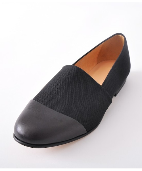 ADAM ET ROPE'（アダムエロペ）の「キャンバス×スムースレザー ストレートチップスリッポン（シューズ・メンズ・ブラック/ダークブラウン/ネイビー・41.0/42.0/43.0/44.0）」の9枚目の写真