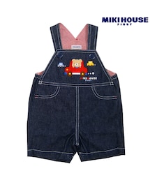 MIKI HOUSE | 【ミキハウスファースト】くまちゃんとお出かけ♪柔らかデニムのオーバーオール(ロンパース)