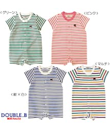 MIKI HOUSE | 【ダブルＢ】★Everyday Double_B★ボーダーショートオール(ロンパース)