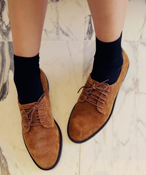 DHOLIC（ディーホリック）の「スエードオックスフォードシューズ（その他シューズ・レディース・カーキ/キャメル/グレー/ブラック・225/230/235/240/245/250）」の4枚目の写真