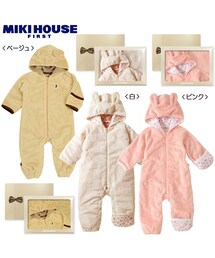 MIKI HOUSE | 【BOX L付】BBB★お耳つきあったかなりきりカバーオール【ジャンプスーツ】(ロンパース)
