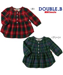MIKI HOUSE | 【ダブルＢ】タータンチェック♪ダブルガーゼチュニック(Tシャツ/カットソー)