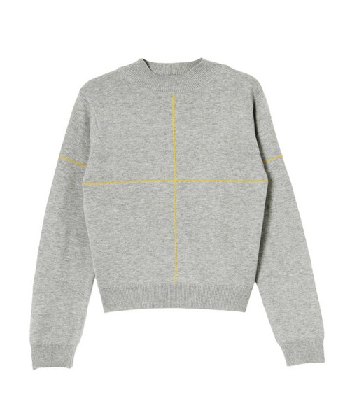 PAMEO POSE(パメオポーズ)の「THIN CROSS KNIT(ニット/セーター・レディース・グレー/ブラック/ベージュ・F)」の1枚目の写真