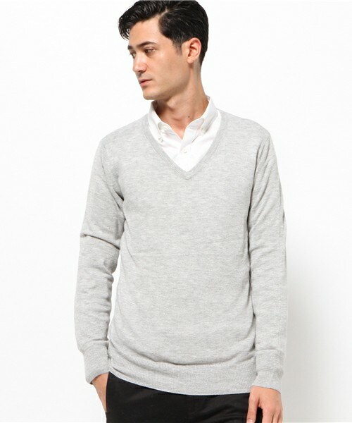 wjk 1 mile(ダブルジェイケイワンマイル)の「wjk/ダヴルジェイケイ/アンゴラ混 Vネックニット(ニット/セーター・メンズ・ブラック/グレー/ネイビー/バーガンディー・MEDIUM/SMALL/LARGE)」の14枚目の写真