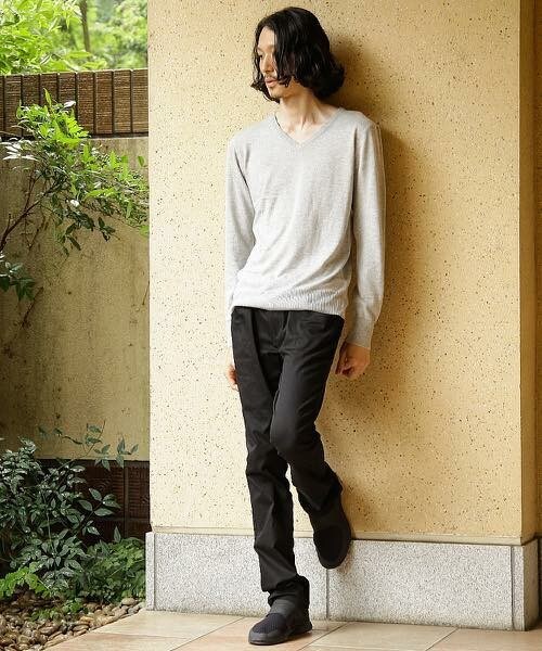 wjk 1 mile(ダブルジェイケイワンマイル)の「wjk/ダヴルジェイケイ/アンゴラ混 Vネックニット(ニット/セーター・メンズ・ブラック/グレー/ネイビー/バーガンディー・MEDIUM/SMALL/LARGE)」の18枚目の写真