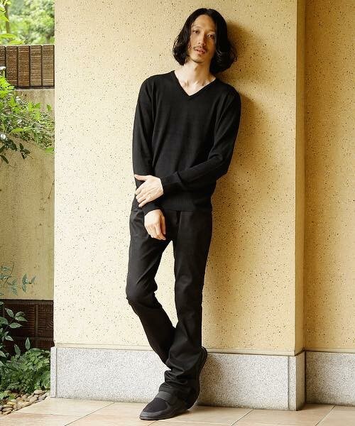 wjk 1 mile(ダブルジェイケイワンマイル)の「wjk/ダヴルジェイケイ/アンゴラ混 Vネックニット(ニット/セーター・メンズ・ブラック/グレー/ネイビー/バーガンディー・MEDIUM/SMALL/LARGE)」の17枚目の写真