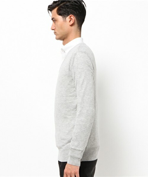 wjk 1 mile(ダブルジェイケイワンマイル)の「wjk/ダヴルジェイケイ/アンゴラ混 Vネックニット(ニット/セーター・メンズ・ブラック/グレー/ネイビー/バーガンディー・MEDIUM/SMALL/LARGE)」の6枚目の写真