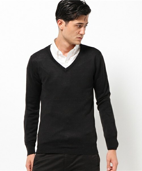 wjk 1 mile(ダブルジェイケイワンマイル)の「wjk/ダヴルジェイケイ/アンゴラ混 Vネックニット(ニット/セーター・メンズ・ブラック/グレー/ネイビー/バーガンディー・MEDIUM/SMALL/LARGE)」の13枚目の写真