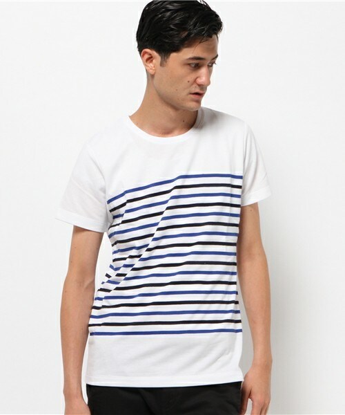 wjk 1 mile（ダブルジェイケイワンマイル）の「wjk/ダヴルジェイケイ/バスクボーダー プレミアム半袖Ｔ（Tシャツ/カットソー・メンズ・ホワイト×グレー/ホワイト×ブルー/ホワイト×レッド/ネイビー・SMALL/MEDIUM/LARGE/X-LARGE）」の14枚目の写真