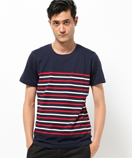 wjk 1 mile（ダブルジェイケイワンマイル）の「wjk/ダヴルジェイケイ/バスクボーダー プレミアム半袖Ｔ（Tシャツ/カットソー・メンズ・ホワイト×グレー/ホワイト×ブルー/ホワイト×レッド/ネイビー・SMALL/MEDIUM/LARGE/X-LARGE）」の16枚目の写真