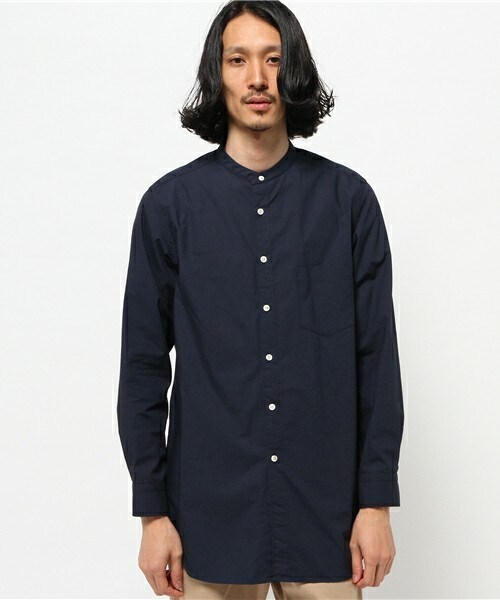 FREDY&GLOSTER（フレディアンドグロスター）の「マオカラーロングシャツ（シャツ/ブラウス・メンズ・カーキ/ネイビー・MEDIUM/LARGE）」の3枚目の写真