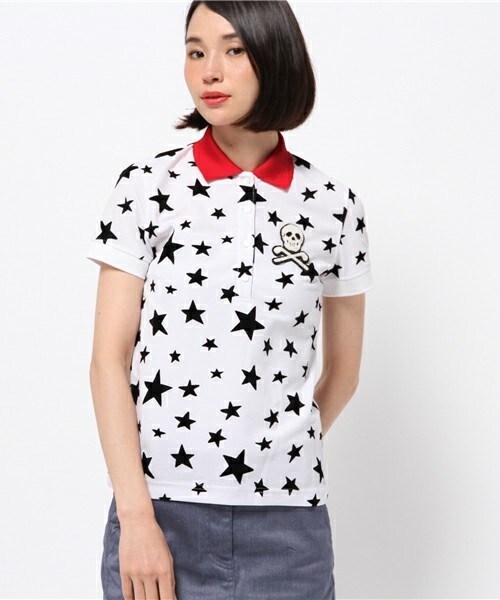 MARK & LONA(マークアンドロナ)の「Stellar Polo(ポロシャツ・レディース・ホワイト/ブラック/ヘザ-グレー・SMALL/MEDIUM)」の1枚目の写真