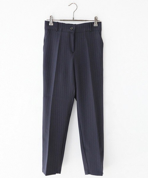 DHOLIC（ディーホリック）の「ストライプハイウエストスリムフィットスラックスパンツ（スラックス・レディース・カーキ/ネイビー/ブラック/ワイン・FREE）」の3枚目の写真