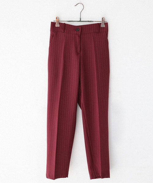 DHOLIC（ディーホリック）の「ストライプハイウエストスリムフィットスラックスパンツ（スラックス・レディース・カーキ/ネイビー/ブラック/ワイン・FREE）」の4枚目の写真