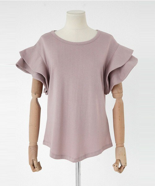 DHOLIC（ディーホリック）の「ティアードフリルスリーブトップス（Tシャツ/カットソー・レディース・アイボリー/ディープスカイブルー/ネイビー/ピンク・FREE）」の4枚目の写真