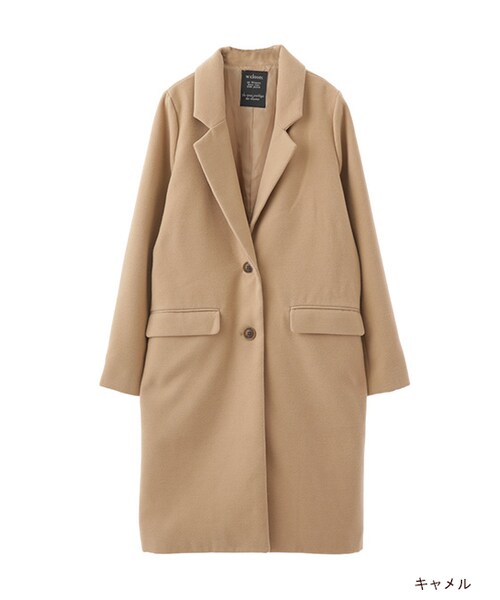 w closet（ダブルクローゼット）の「【予約】シングルチェスターコート（ジャケット/アウター・レディース・Lブルー/キャメル/グレー/ブラック・FREE）」の4枚目の写真