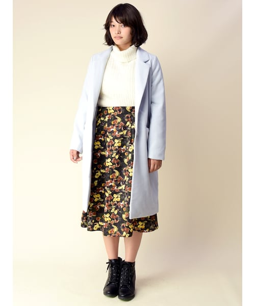 w closet（ダブルクローゼット）の「【予約】シングルチェスターコート（ジャケット/アウター・レディース・Lブルー/キャメル/グレー/ブラック・FREE）」の13枚目の写真