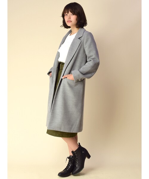 w closet（ダブルクローゼット）の「【予約】シングルチェスターコート（ジャケット/アウター・レディース・Lブルー/キャメル/グレー/ブラック・FREE）」の15枚目の写真