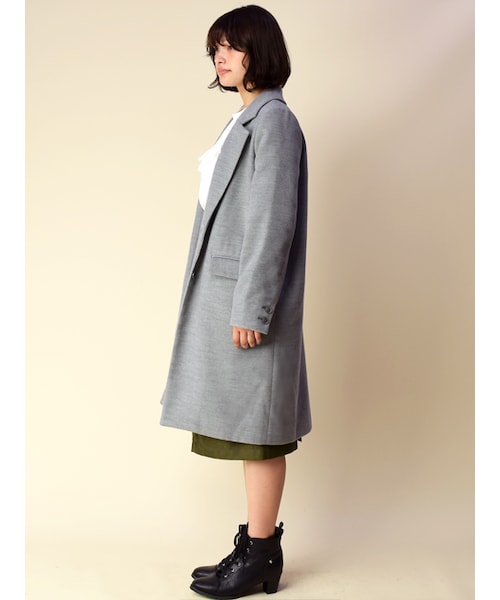 w closet（ダブルクローゼット）の「【予約】シングルチェスターコート（ジャケット/アウター・レディース・Lブルー/キャメル/グレー/ブラック・FREE）」の6枚目の写真