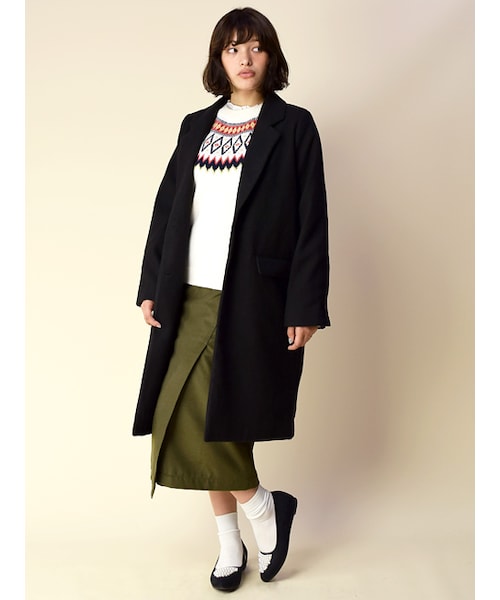 w closet（ダブルクローゼット）の「【予約】シングルチェスターコート（ジャケット/アウター・レディース・Lブルー/キャメル/グレー/ブラック・FREE）」の16枚目の写真