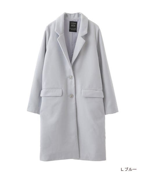 w closet（ダブルクローゼット）の「【予約】シングルチェスターコート（ジャケット/アウター・レディース・Lブルー/キャメル/グレー/ブラック・FREE）」の5枚目の写真