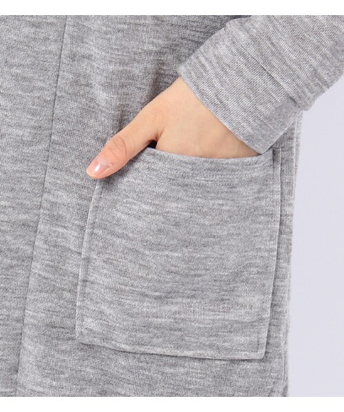 mysty woman（ミスティウーマン）の「ショールカラーロングカーディガン（トップス・レディース・グレー/カーキ/ネイビー）」の9枚目の写真