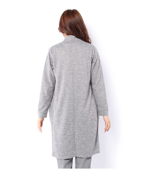 mysty woman（ミスティウーマン）の「ショールカラーロングカーディガン（トップス・レディース・グレー/カーキ/ネイビー）」の4枚目の写真