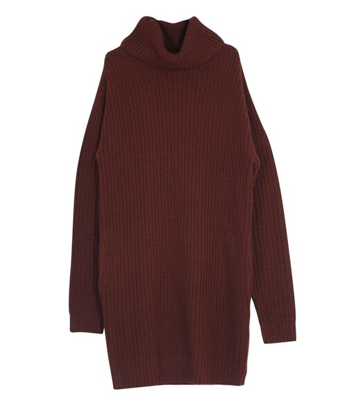 MURUA（ムルーア）の「【FEMININE】オフタートルニットワンピース（ワンピース/ドレス・レディース・ブラック/ブラウン/ライトミックス/ミックス）」の2枚目の写真