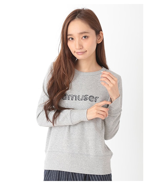 Green　Parks（グリーンパークス）の「Nフロント刺繍スウエットプルオーバー（トップス・オフホワイト/杢グレー/ネイビー・F）」の2枚目の写真