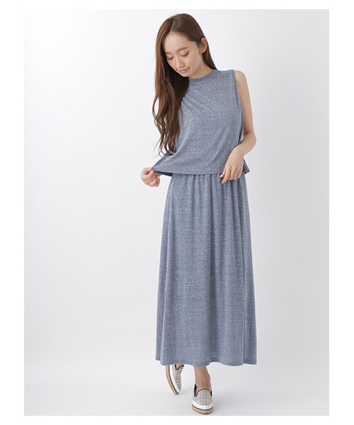 SEVENDAYS=SUNDAY(セブンデイズサンデイ)の「・TCR天竺 セットワンピース(ワンピース/ドレス・グレー/チャコールグレー/ネイビー・F)」の3枚目の写真