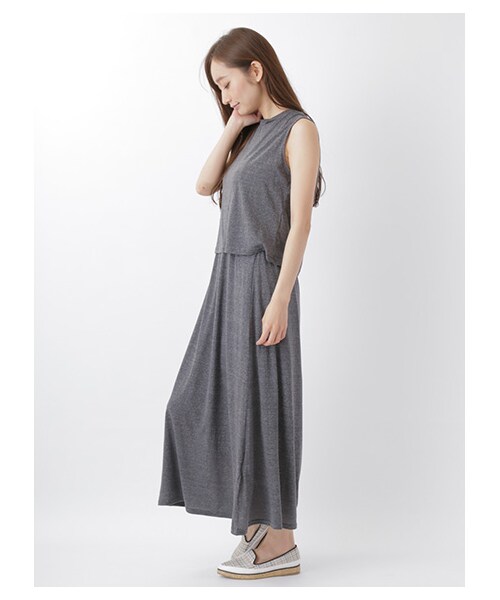 SEVENDAYS=SUNDAY(セブンデイズサンデイ)の「・TCR天竺 セットワンピース(ワンピース/ドレス・グレー/チャコールグレー/ネイビー・F)」の5枚目の写真
