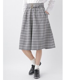 E hyphen world gallery | ・共ベルト付TRチェックガウチョパンツ(パンツ)