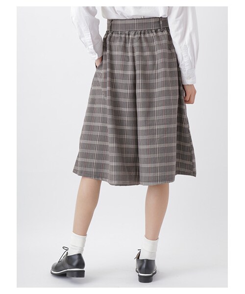 E hyphen world gallery（イーハイフンワールドギャラリー）の「・共ベルト付TRチェックガウチョパンツ（パンツ・グレー/ブラック/ブラウン・F）」の6枚目の写真