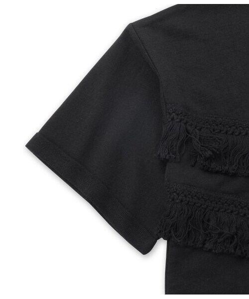 LE JUN(ルジュン)の「フリンジウラケプルオーバー(トップス・レディース・ブラック/オフホワイト/キャメル・F)」の11枚目の写真