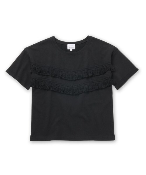 LE JUN(ルジュン)の「フリンジウラケプルオーバー(トップス・レディース・ブラック/オフホワイト/キャメル・F)」の3枚目の写真